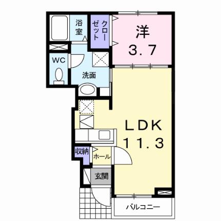 ソレアードユニティI 102｜大阪府堺市北区金岡町(賃貸アパート1LDK・1階・37.13㎡)の写真 その2