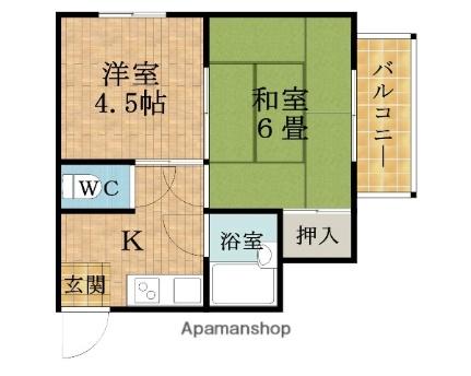 サンパレス花田 301.｜大阪府大阪市旭区清水１丁目(賃貸マンション2K・3階・28.00㎡)の写真 その2