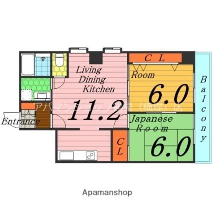 ヴェルドミール ｜大阪府大阪市鶴見区浜３丁目(賃貸マンション2LDK・2階・56.00㎡)の写真 その2