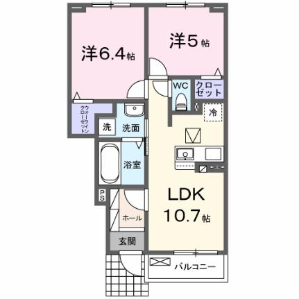 ブリーゼV 103｜大阪府岸和田市尾生町７丁目(賃貸アパート2LDK・1階・50.44㎡)の写真 その2