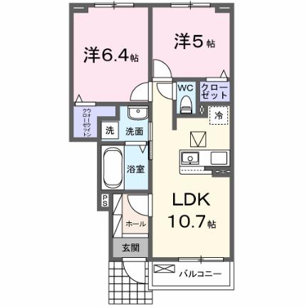 ブリーゼV 105｜大阪府岸和田市尾生町７丁目(賃貸アパート2LDK・1階・50.44㎡)の写真 その2