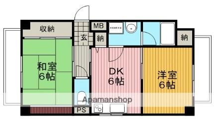 プランドール豊中 ｜大阪府豊中市螢池中町４丁目(賃貸マンション2DK・1階・46.70㎡)の写真 その2