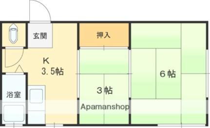 杉マンション 203｜兵庫県尼崎市瓦宮２丁目(賃貸マンション2K・2階・24.50㎡)の写真 その2