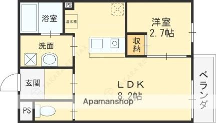 大阪府東大阪市吉田１丁目(賃貸アパート1LDK・1階・35.39㎡)の写真 その2