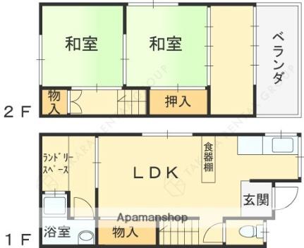 ペディハウス西宮桜谷 ｜兵庫県西宮市桜谷町(賃貸一戸建2LDK・1階・37.21㎡)の写真 その2