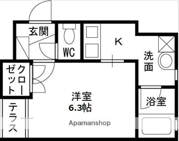 クレスト 201｜兵庫県西宮市大屋町(賃貸マンション1K・2階・22.32㎡)の写真 その2