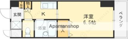 兵庫県西宮市松籟荘(賃貸マンション1K・5階・21.02㎡)の写真 その2