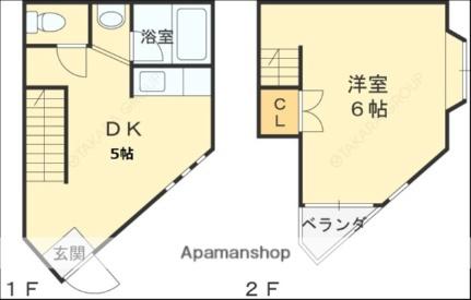 フラーリッシュ甲子園 C｜兵庫県西宮市鳴尾町３丁目(賃貸アパート1DK・1階・35.00㎡)の写真 その2