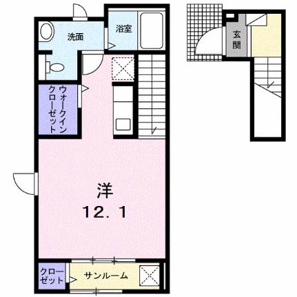 エトワール学文殿Ａ 206｜兵庫県西宮市学文殿町１丁目(賃貸アパート1R・2階・37.00㎡)の写真 その2