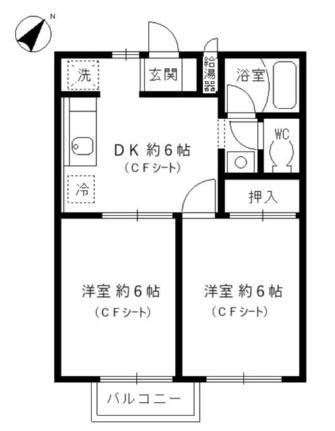 ローズヴィラ甲東園 202｜兵庫県西宮市上大市２丁目(賃貸アパート2LDK・2階・55.65㎡)の写真 その2