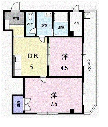 シマヤハイツ 201｜兵庫県高砂市荒井町蓮池２丁目(賃貸マンション2DK・2階・41.21㎡)の写真 その2