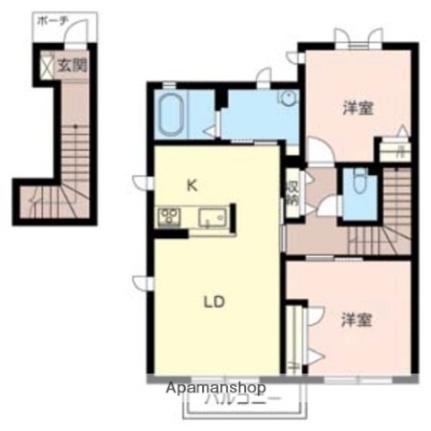 シャーメゾン太子苑 202｜兵庫県揖保郡太子町東南(賃貸アパート2LDK・2階・62.22㎡)の写真 その2