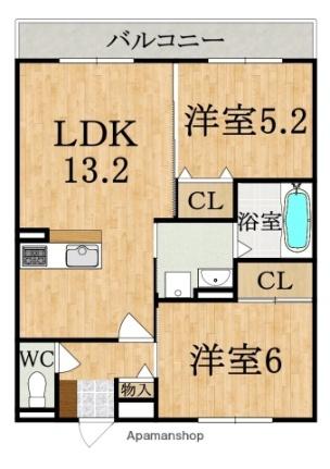 ＫＯＪＩＫＡ（こじか） ｜奈良県奈良市大森町(賃貸アパート2LDK・3階・56.41㎡)の写真 その2