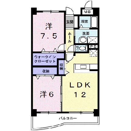 アズゥール 105｜和歌山県和歌山市毛見(賃貸マンション2LDK・1階・61.68㎡)の写真 その2