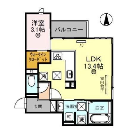 和歌山県和歌山市西汀丁(賃貸アパート1LDK・1階・42.17㎡)の写真 その2