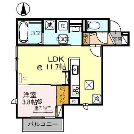 和歌山県和歌山市西汀丁(賃貸アパート1LDK・1階・40.43㎡)の写真 その2