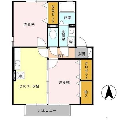 アルブルコート　Ａ棟 A202｜和歌山県海南市重根東２丁目(賃貸アパート2DK・2階・48.58㎡)の写真 その2