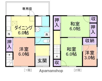 和歌山県和歌山市秋月(賃貸テラスハウス4DK・1階・69.56㎡)の写真 その2