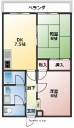 和歌山県和歌山市西庄(賃貸マンション2DK・2階・48.68㎡)の写真 その2