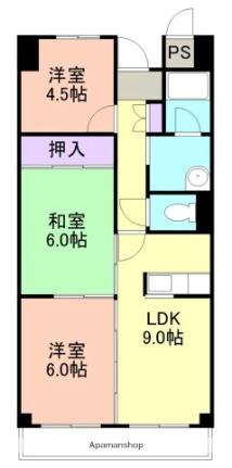 ヤマイチＰＬＡＺＡサンシティ広瀬 706｜和歌山県和歌山市元町奉行丁２丁目(賃貸マンション3LDK・7階・59.24㎡)の写真 その2