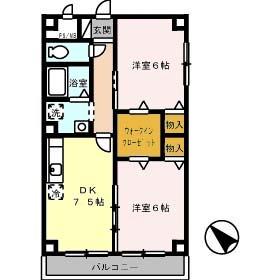 シティーパル 201｜鳥取県鳥取市富安２丁目(賃貸マンション2DK・2階・52.63㎡)の写真 その2