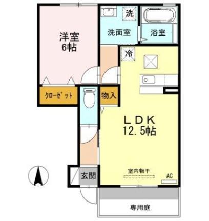 オークウッド　桂 104｜鳥取県鳥取市桂木(賃貸アパート1LDK・1階・46.32㎡)の写真 その2