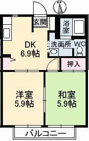 パークボナベンチャーハイツ　Ｂ棟 0102｜鳥取県鳥取市正蓮寺(賃貸アパート2DK・1階・38.50㎡)の写真 その2