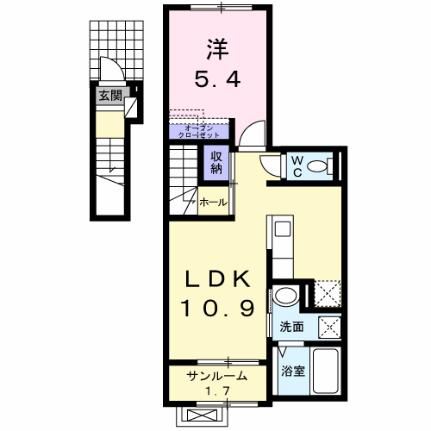 リバーサイド安長II 204｜鳥取県鳥取市安長(賃貸アパート1LDK・2階・44.20㎡)の写真 その2