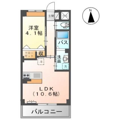 ゼルコバ 205｜鳥取県鳥取市古海(賃貸マンション1LDK・2階・38.25㎡)の写真 その2