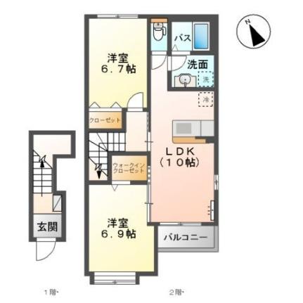 ルミナーレ 205｜鳥取県鳥取市安長(賃貸アパート2LDK・2階・60.00㎡)の写真 その2