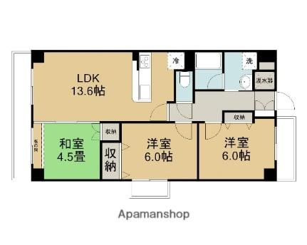 キャッスルI 501｜鳥取県鳥取市富安１丁目(賃貸マンション3LDK・5階・70.61㎡)の写真 その2