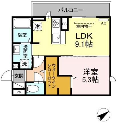 ポルトボヌール 301 ｜ 島根県松江市西尾町（賃貸アパート1LDK・3階・37.79㎡） その2