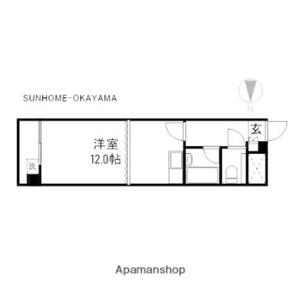 ふぁみーゆ旭川 205｜岡山県岡山市北区京橋町(賃貸マンション1R・2階・24.00㎡)の写真 その2