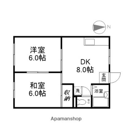 メゾン・ド・Ｙｕｋｉ 101｜岡山県岡山市北区田中(賃貸アパート2DK・1階・39.70㎡)の写真 その2