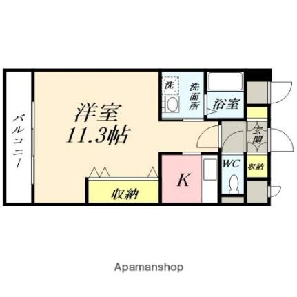 クレストシティ中井町 804｜岡山県岡山市北区中井町２丁目(賃貸マンション1K・8階・34.06㎡)の写真 その2