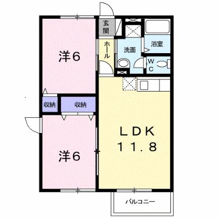 ワイドヒルズＢ 205｜岡山県瀬戸内市長船町土師(賃貸アパート2LDK・2階・50.00㎡)の写真 その2