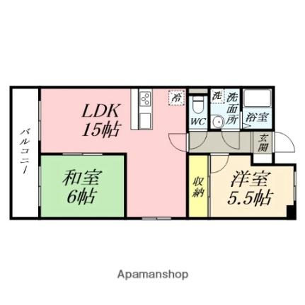 西長瀬ファミリーマンション 301 ｜ 岡山県岡山市北区西長瀬（賃貸マンション2LDK・3階・55.80㎡） その2