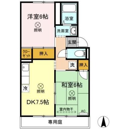 プリオールエフ　Ｂ棟 B105｜岡山県岡山市南区当新田(賃貸アパート2DK・1階・45.81㎡)の写真 その2