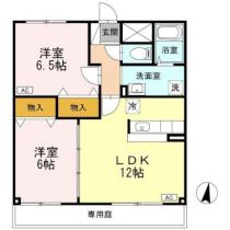 クレールはな 102 ｜ 岡山県倉敷市笹沖（賃貸マンション2LDK・1階・55.55㎡） その2