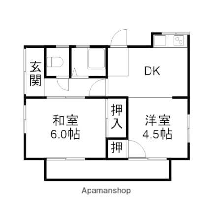 石村様借家 1｜岡山県岡山市中区高屋(賃貸一戸建2DK・1階・35.10㎡)の写真 その2