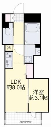 月光　大雲寺 102｜岡山県岡山市北区東中央町(賃貸マンション1LDK・1階・28.09㎡)の写真 その2