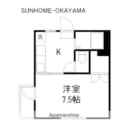 Ｋプレイス新保 301｜岡山県岡山市南区新保(賃貸マンション1K・3階・23.25㎡)の写真 その2