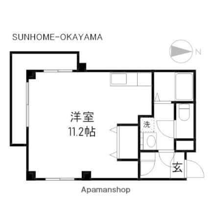 ラ・カンタータ 402｜岡山県岡山市北区大供２丁目(賃貸マンション1K・4階・31.50㎡)の写真 その2