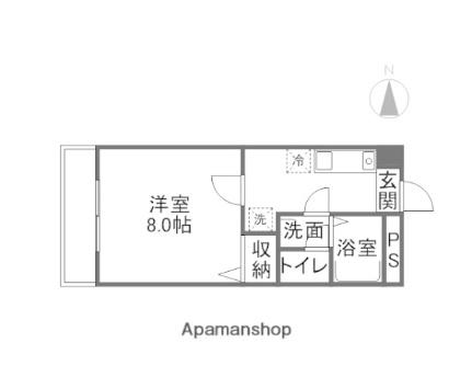 メゾンシャルマン 201｜岡山県岡山市北区蕃山町(賃貸マンション1K・2階・26.52㎡)の写真 その2