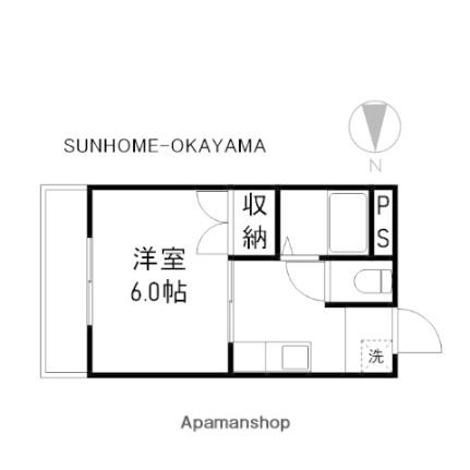 あるふぁ南方II 108｜岡山県岡山市北区南方５丁目(賃貸マンション1K・1階・23.00㎡)の写真 その2