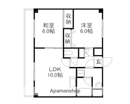 アリベ国富 501｜岡山県岡山市中区国富(賃貸マンション2LDK・5階・54.00㎡)の写真 その2