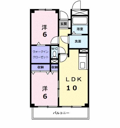 マーベラス豊成 306｜岡山県岡山市南区豊成２丁目(賃貸マンション2LDK・3階・53.06㎡)の写真 その2