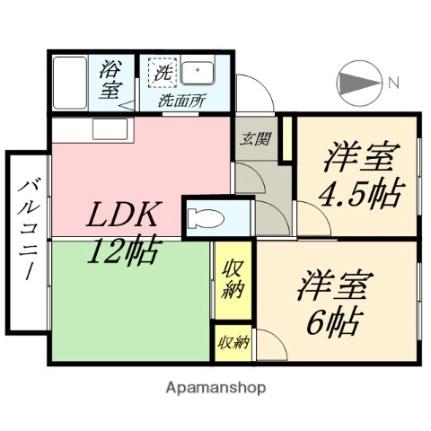 ロジュマン湊Ａ 102 ｜ 岡山県岡山市中区湊（賃貸アパート2LDK・1階・50.81㎡） その2