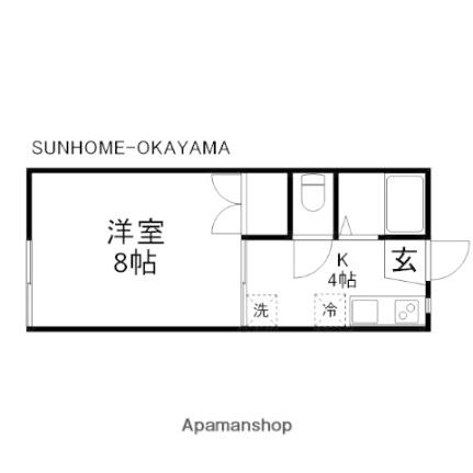 ドエル津島 106｜岡山県岡山市北区津島本町(賃貸アパート1K・1階・24.71㎡)の写真 その2