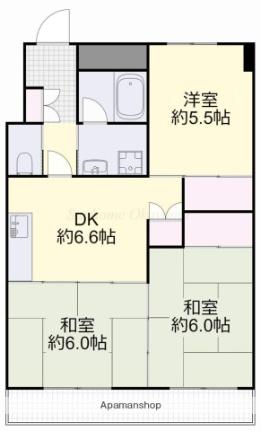 ル・グラン豊成 305｜岡山県岡山市南区豊成３丁目(賃貸マンション3DK・3階・57.92㎡)の写真 その2